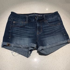 American eagle blue faded 360 super stretch shorts